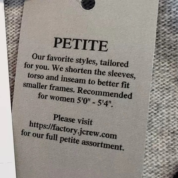 J Crew Womans Sweater Size M Petite V-Neck Blk/gry - Picture 2 of 6